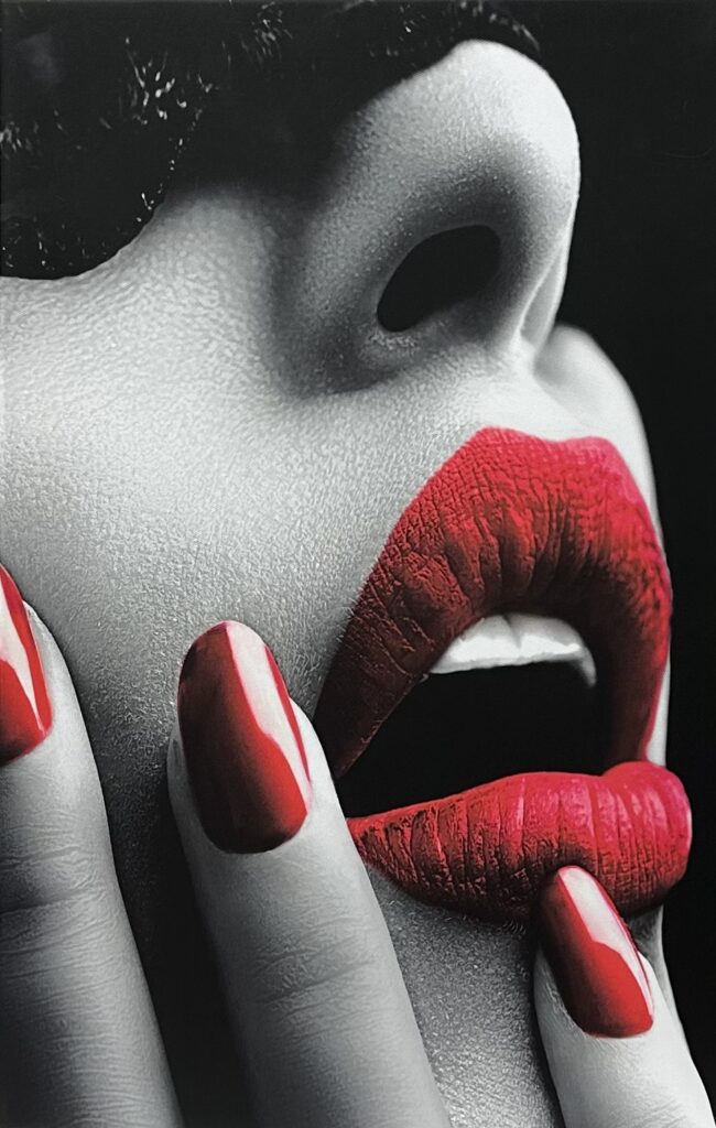 Red Lipstick & nails canvas